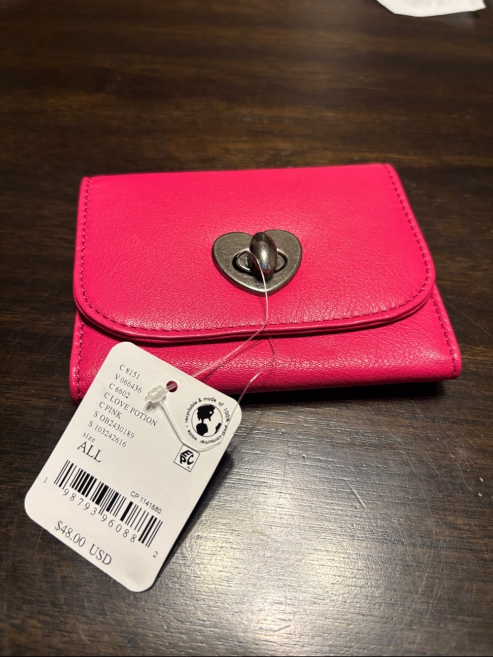 Free People Lock-It-Up Leather Wallet - Pink - Picture 4 of 5